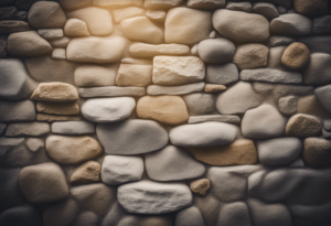 Mur en pierre en cours de rénovation