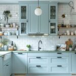 Cuisine en teintes bleues pastel