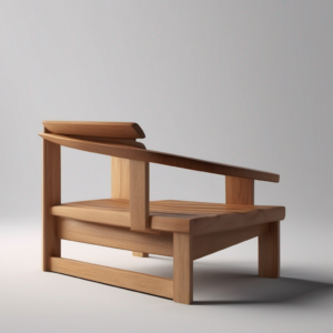 Siège en bois au design minimaliste
