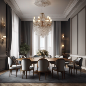 Assortiment élégant de chaises autour d'une table