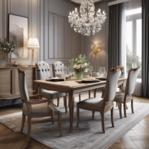 Ensemble table et chaises pour salle à manger élégante