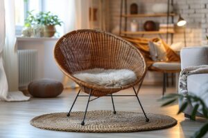 Chaise en rotin tressé au design élégant