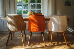 Chaises au design scandinave en bois clair