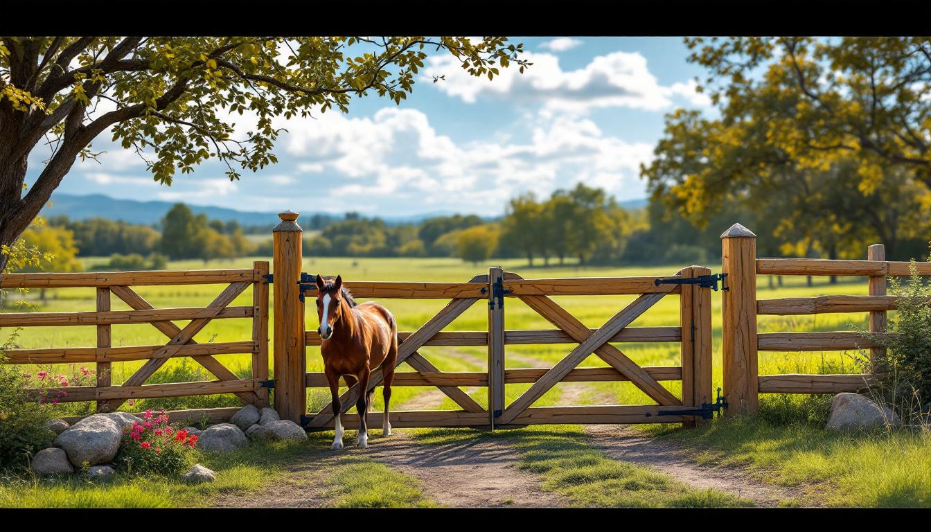 Portail bois pour chevaux : modèles variés et prix attractifs